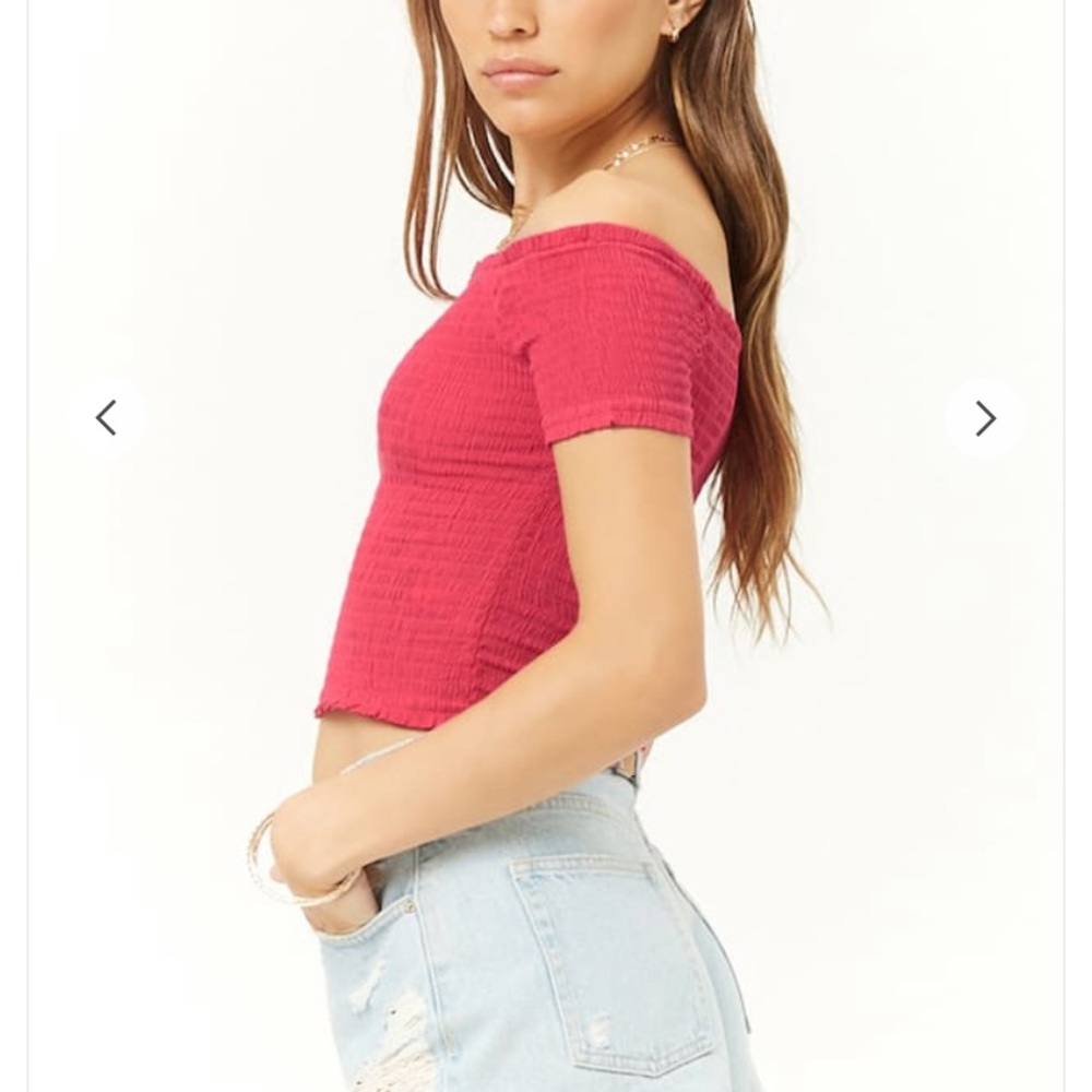 3/$15! Off Shoulder Crop Top - Picture 2 of 5
